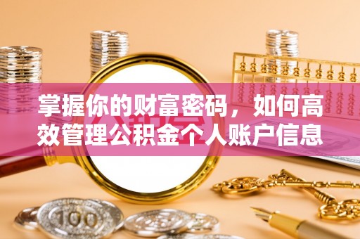 镇远掌握你的财富密码，如何高效管理公积金个人账户信息