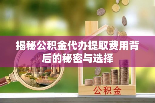 镇远揭秘公积金代办提取费用背后的秘密与选择